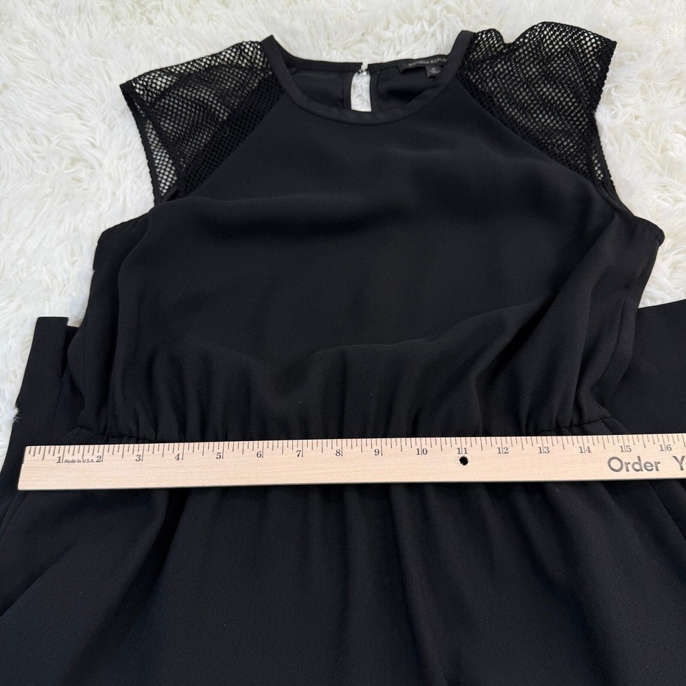 Banana Republic Black Dress Sleeveless Mesh Detail Casual Size 6 LBD Boho Chic - Picture 5 of 16